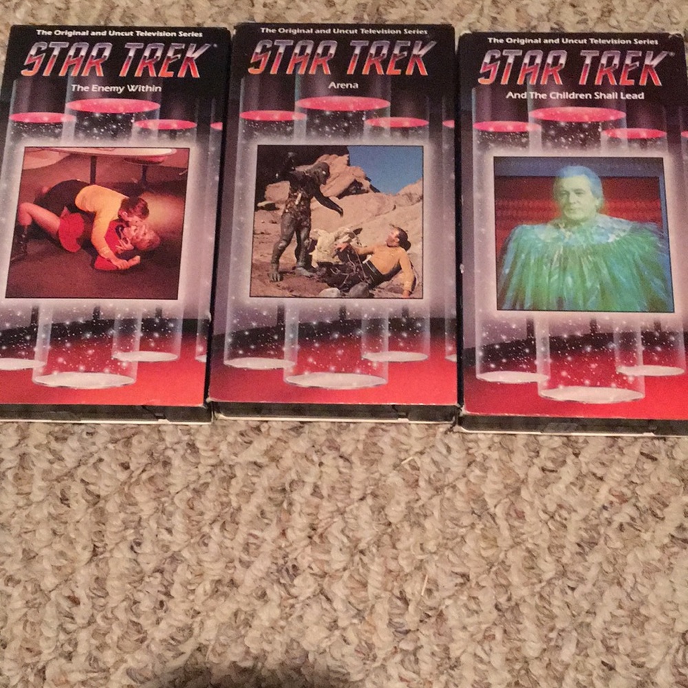 Vintage set of three Star Trek VHS